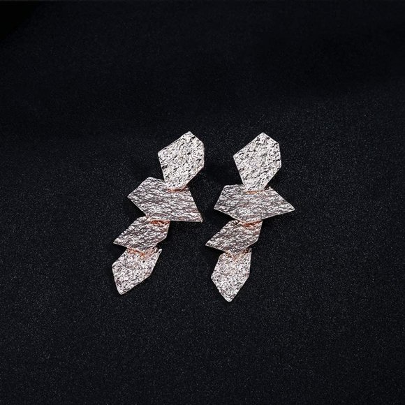 Hammered Surface Geometric Boho Earrings Dangle Drop Earrings Jewelry For Girls - Picture 2 of 6